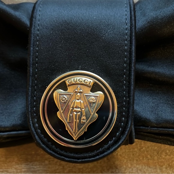 New Gucci black clutch with gold accents in box with dust bag - Picture 4 of 7